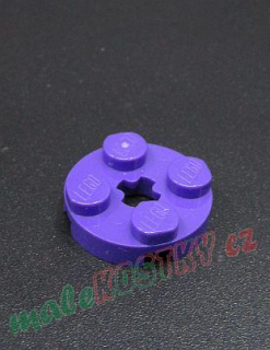 Lego destička kulatá 2x2 tmavě fialová