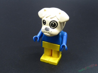 Lego Fabuland postavička buldog - Boris pošťák - ZAŽLOUTLÁ HLAVA