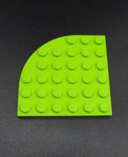 Lego destička zaoblená 6x6 - světle zelená - lime