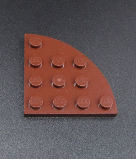 Lego destička zaoblená 4x4 - hnědá - reddish brown