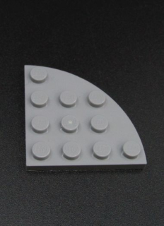 Lego destička zaoblená 4x4 - světle šedá - light bluish gray