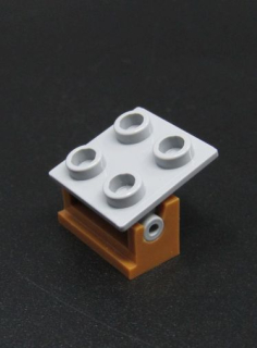 Lego kostička+destička - pant - nougat+světle šedá