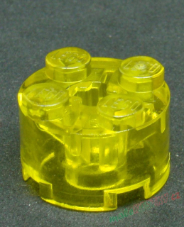 Lego kostička kulatá 2x2 průhledná žlutá