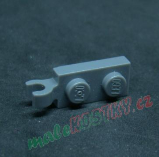 Lego destička s klipem 1x2 tmavě šedá - dark bluish gray